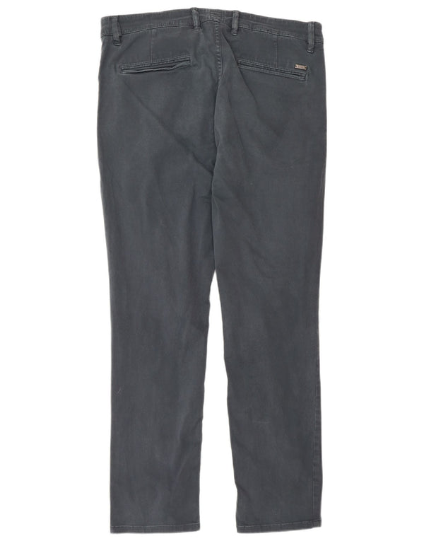 Hugo Boss Mens Slim Chino Trousers W34 L32 Navy Blue Cotton Classic