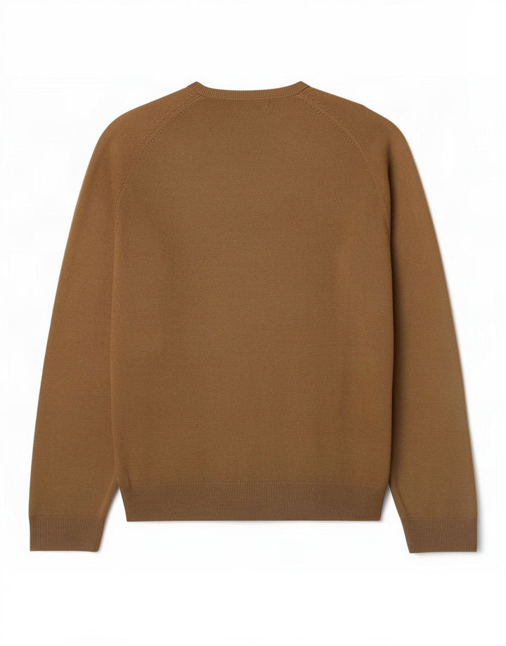 Męski sweter Marks & Spencer Blue Harbor z dekoltem w kształcie litery V, średni beż