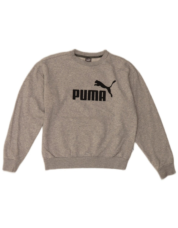 Męska bluza z grafiką Puma, sweter XS, szara bawełna