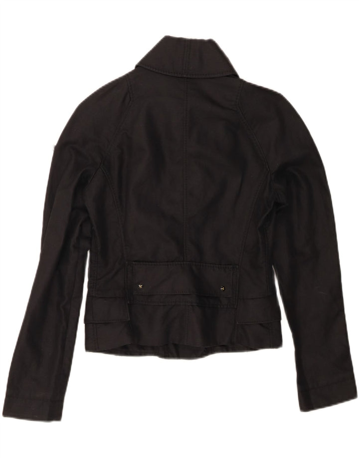 PEUTEREY Womens 2 Button Blazer Jacket IT 42 Medium Black Cotton