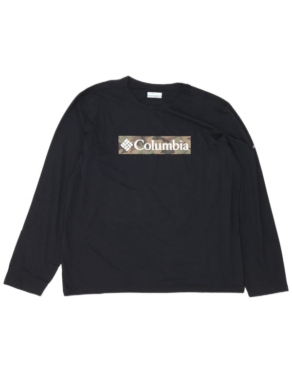 Męski graficzny top Columbia z długim rękawem XL, czarny, bawełniany