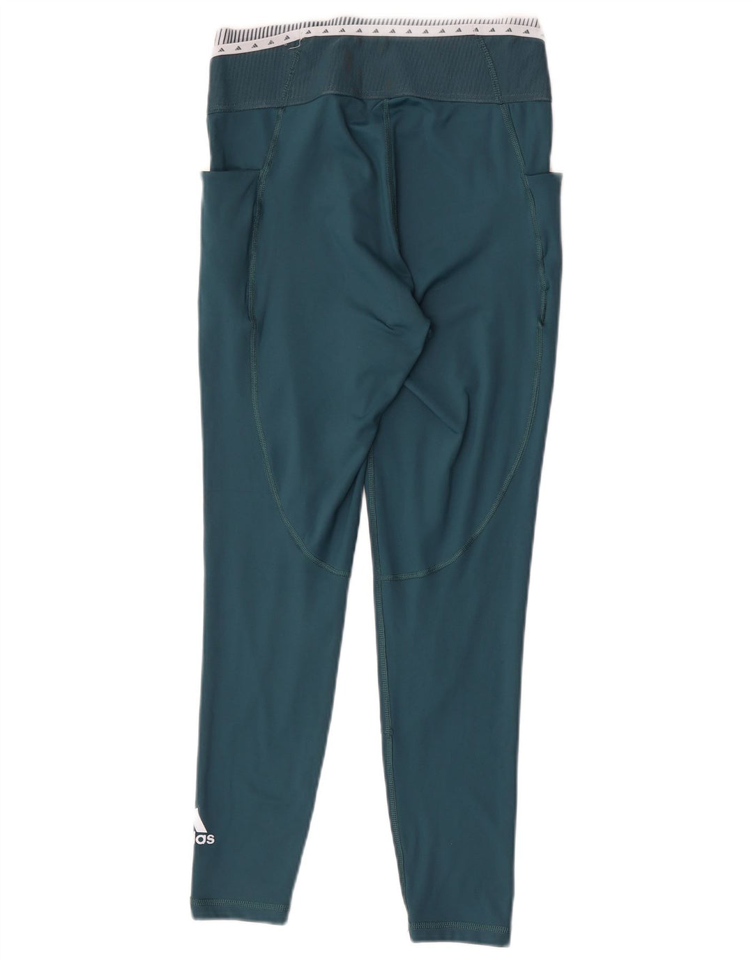 Damskie legginsy Adidas Graphic UK 12/14 Średni zielony poliester z blokami kolorów