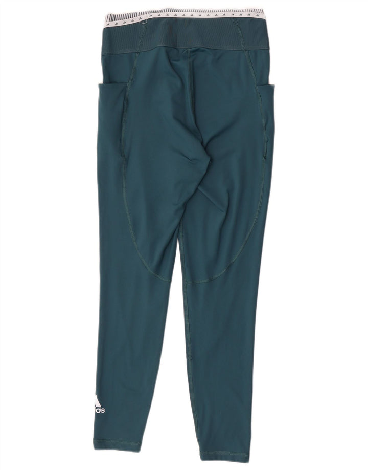 Damskie legginsy Adidas Graphic UK 12/14 Średni zielony poliester z blokami kolorów