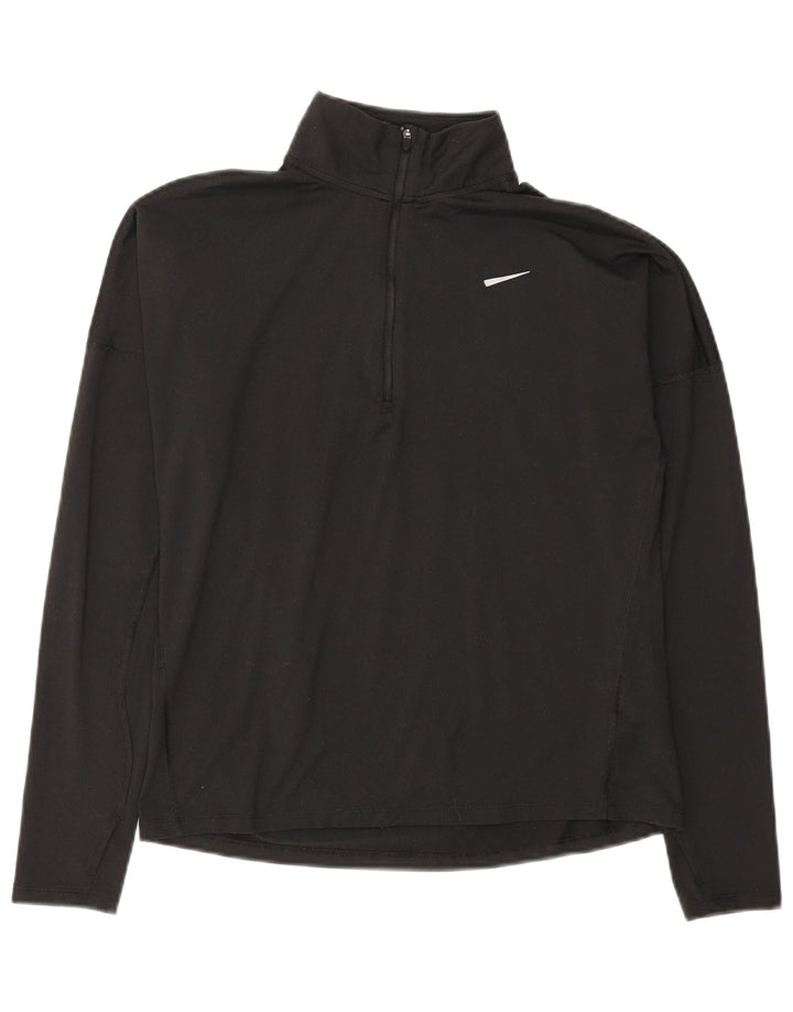 Damski dres Nike Dri Fit z zamkiem błyskawicznym na szyi, UK 10, mały, czarny