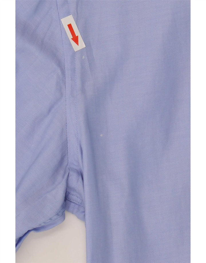 Koszula męska Hugo Boss Slim Fit, rozmiar 42, duża niebieska bawełna w jodełkę