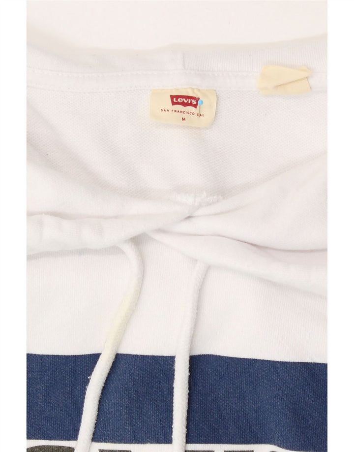 Damski sweter Levi's z grafiką, oversize, UK 14, średni, biały, bawełniany