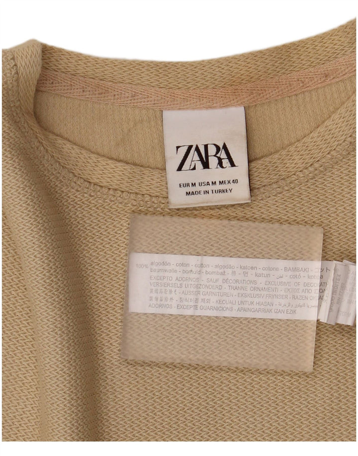 T-shirt męski Zara, bawełniany, średni khaki