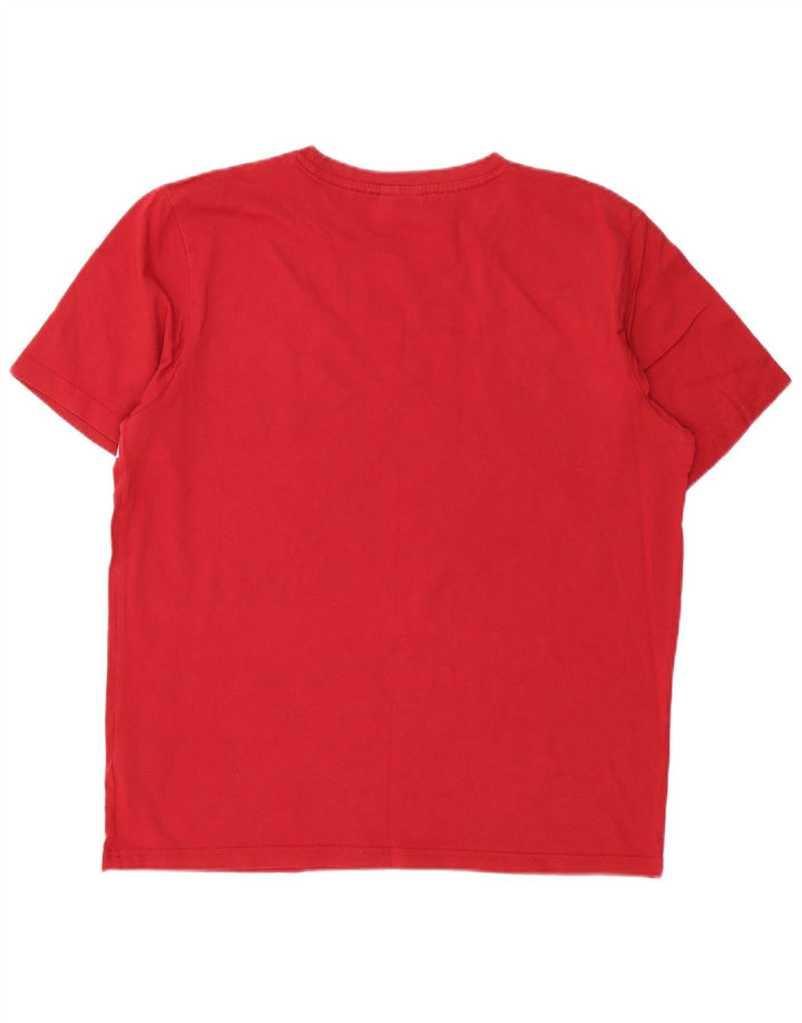Męski T-shirt z grafiką Bear, XL, czerwony, bawełniany