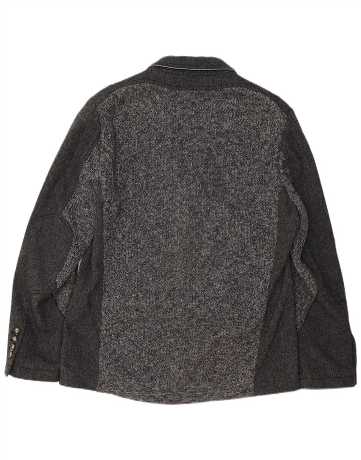 Męska marynarka zapinana na 3 guziki HUGO BOSS EU 50, duża, szara jodełka