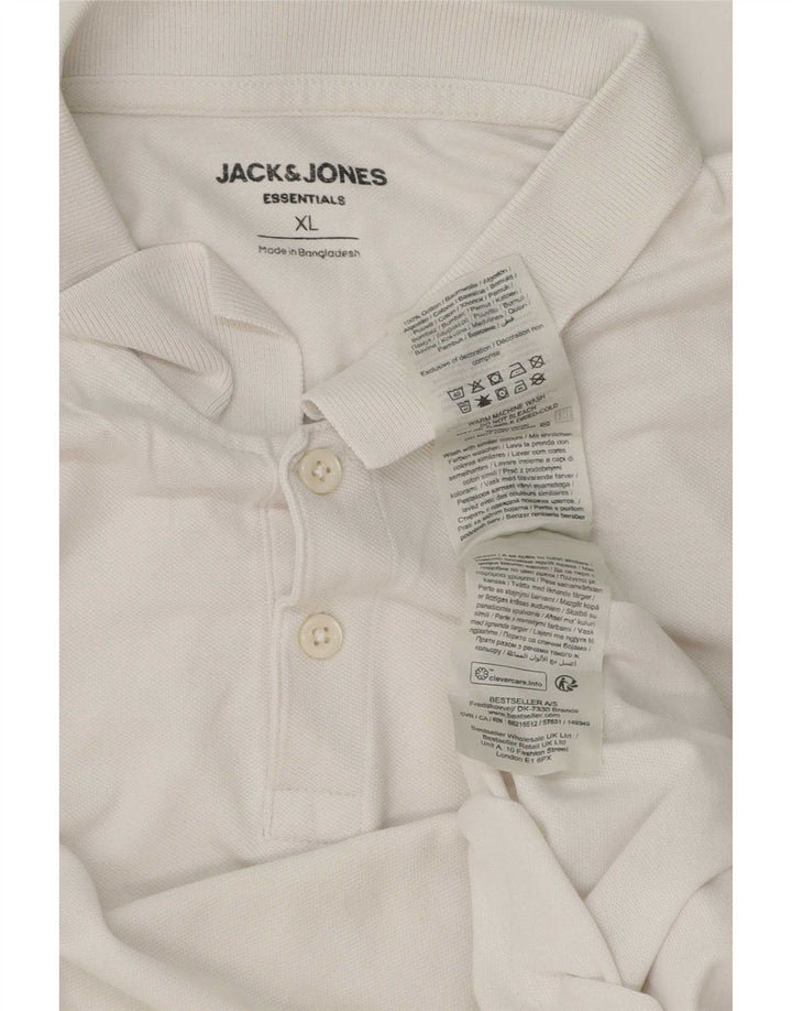 Męska koszulka polo Jack & Jones XL, biała, bawełniana