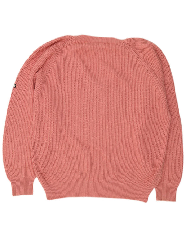 Damski sweter oversize Navigare z dekoltem w kształcie litery V, UK 14, średni różowy, bawełniany