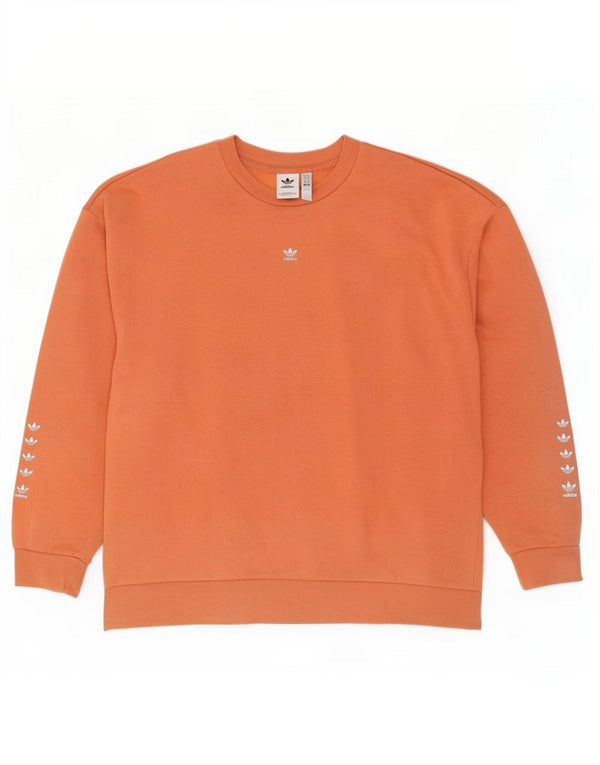 Damska bluza Adidas Graphic Oversized Sweter UK 14 Duża Pomarańczowa Bawełna