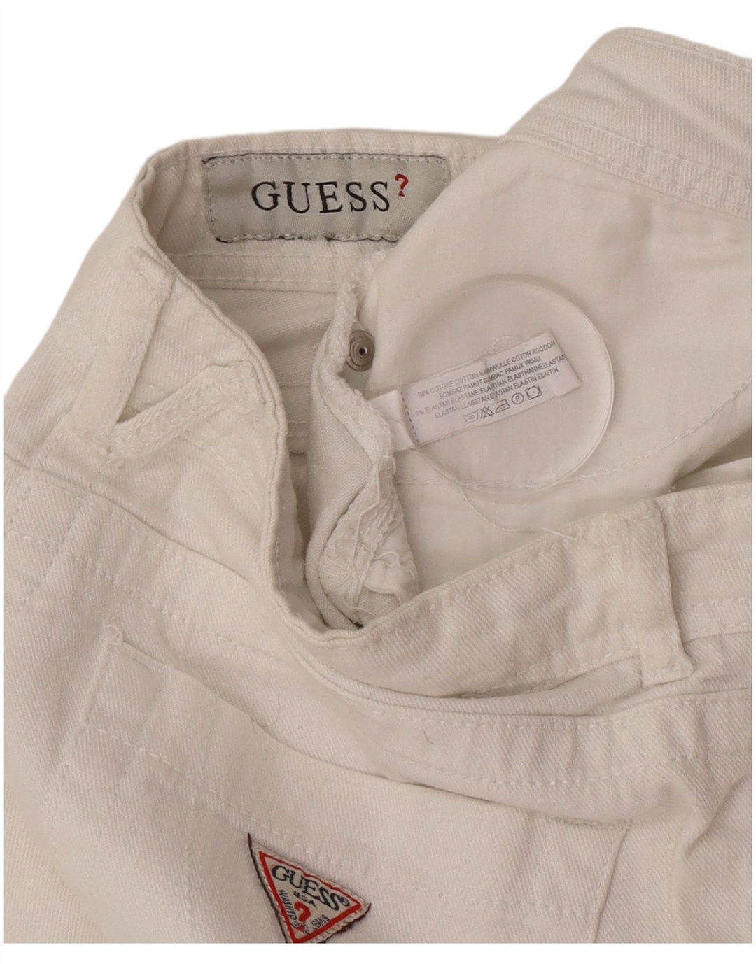 Guess Damskie jeansy slim W28 L27 Białe bawełniane