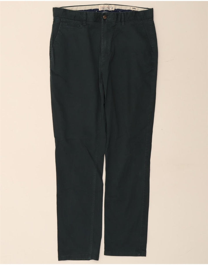 Męskie spodnie typu slim chino FAT FACE W34 L30 Zielona bawełna