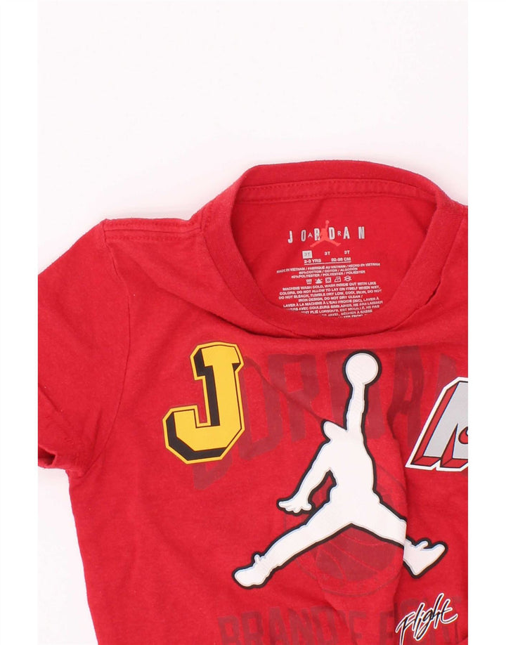 Chłopięcy T-shirt z grafiką Jordan, 2-3 lata, czerwona, bawełniana