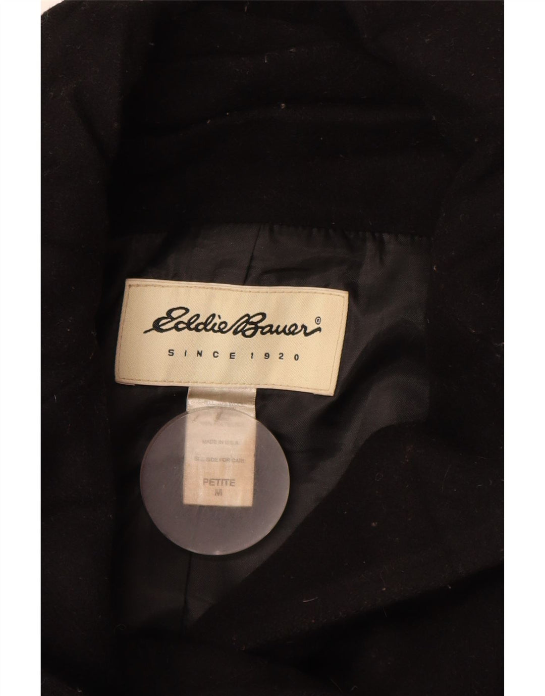 Płaszcz damski Eddie Bauer Petite Pea UK 14, średni czarny wełniany