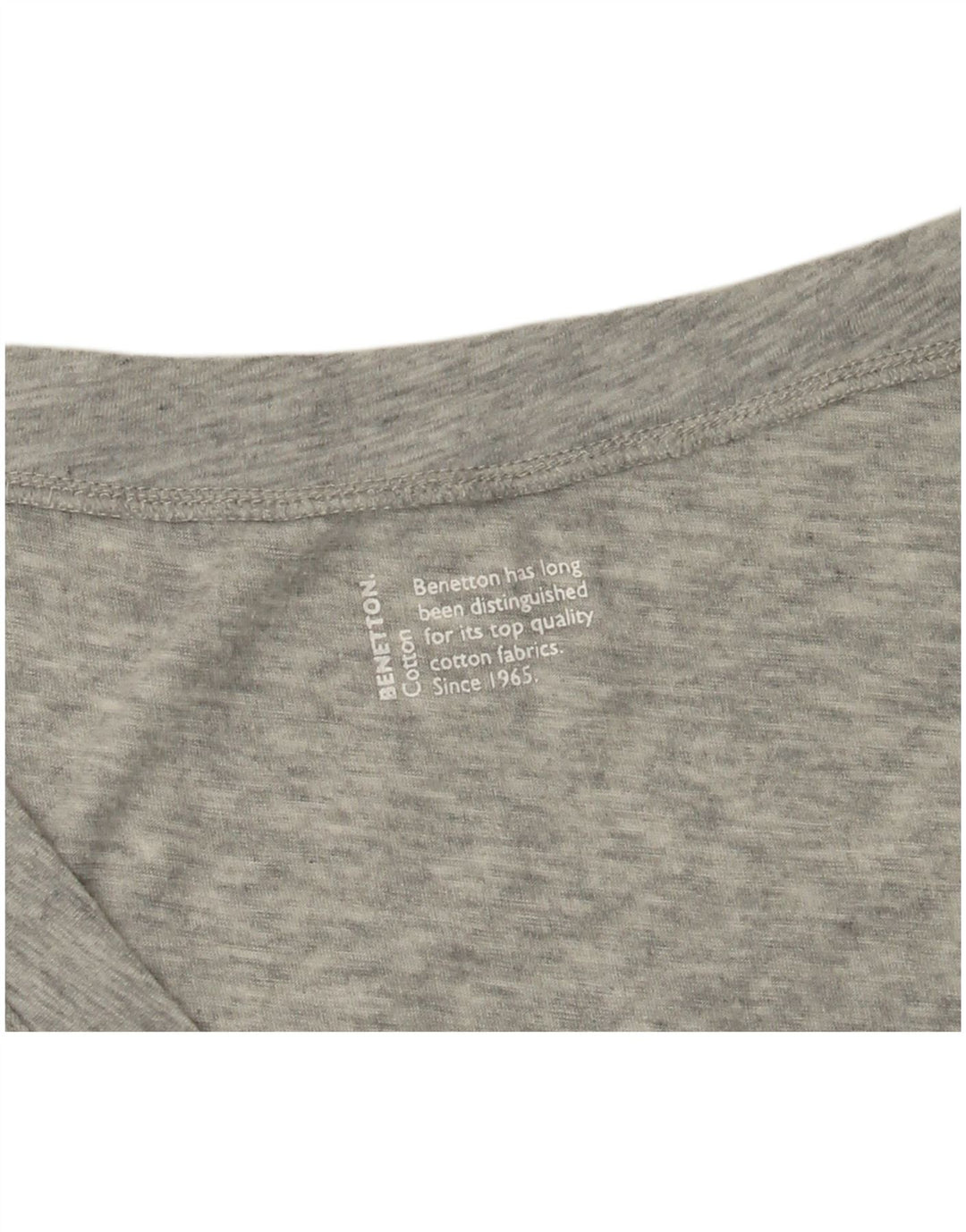 Damska koszulka z grafiką BENETTON Top UK 12 Medium Grey Flecked
