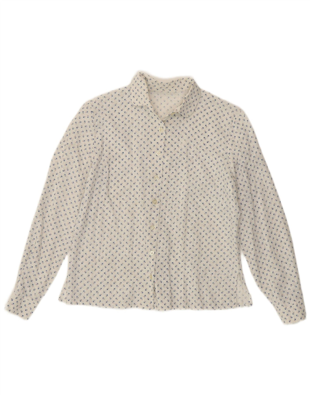 Koszula damska Vintage UK 14 Średniobiała w kwiaty