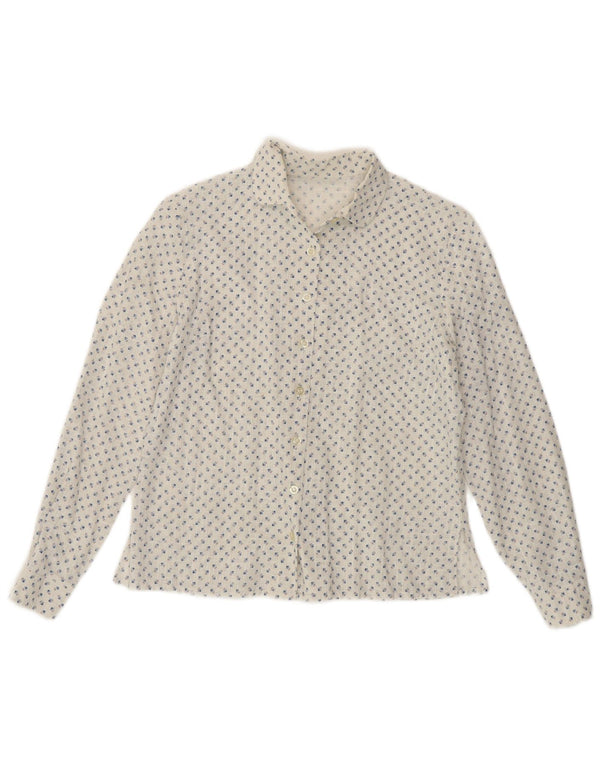 Koszula damska Vintage UK 14 Średniobiała w kwiaty