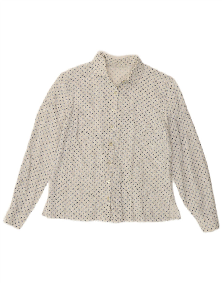 Koszula damska Vintage UK 14 Średniobiała w kwiaty