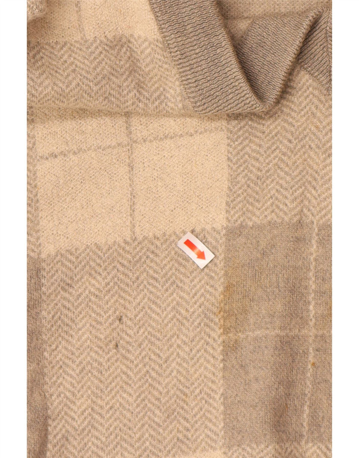 VALENTINO Męski sweter z dekoltem w kształcie litery V XL, szara, patchworkowa wełna