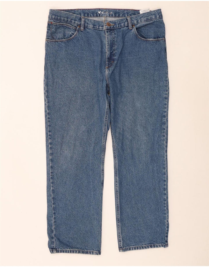 Wrangler Męskie proste dżinsy W40 L30 Niebieskie bawełniane