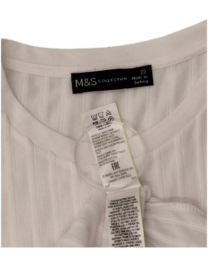 Marks & Spencer Damski top oversize z długim rękawem, UK 10, mały, biały