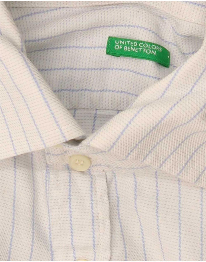 Koszula męska Benetton w średnie białe paski