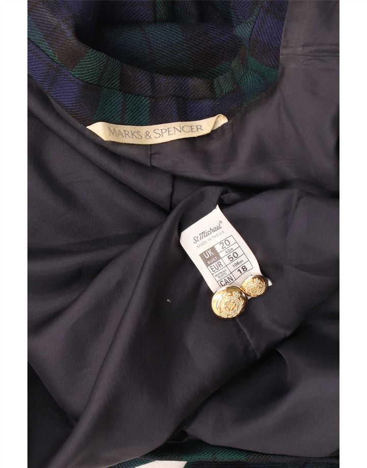 Marks & Spencer Męska marynarka dwurzędowa UK 44 2XL w zieloną kratkę