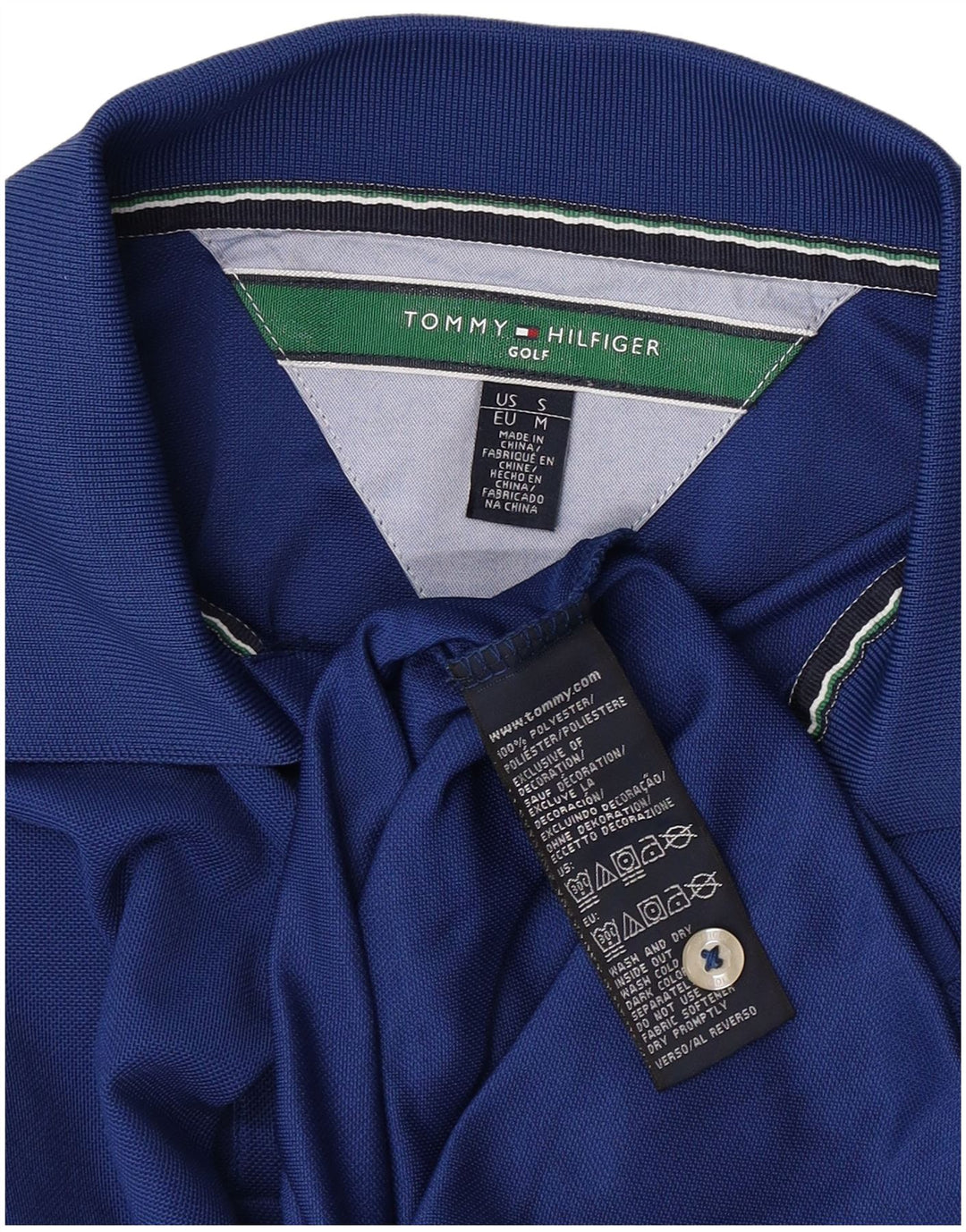 Męska koszulka polo do golfa Tommy Hilfiger w kolorze średnioniebieskim, z poliestru
