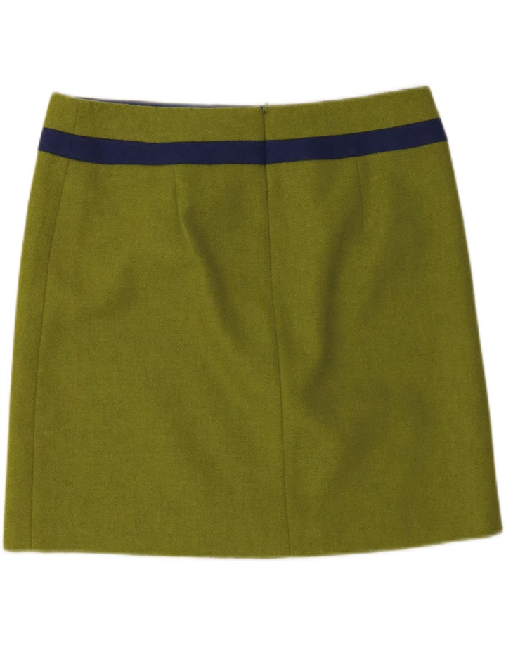 Spódnica damska Boden prosta UK 16 duża W34 zielona wełna