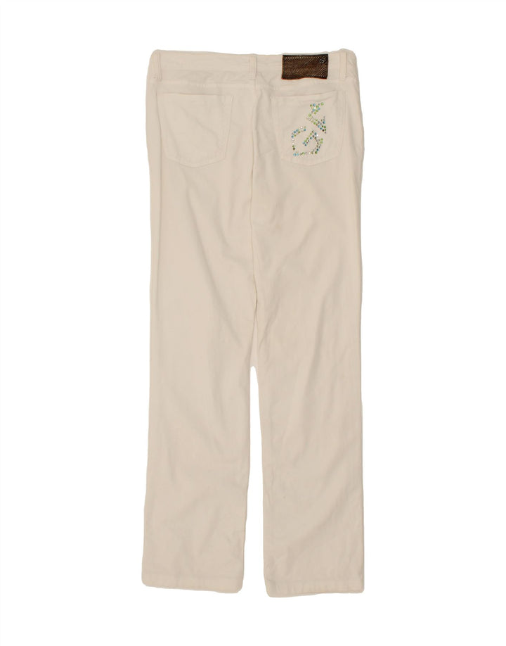 GF FERRE Womens Straight Casual Trousers IT 44 Medium W30 L30  White Vintage GF Ferre and Second-Hand GF Ferre from Messina Hembry 