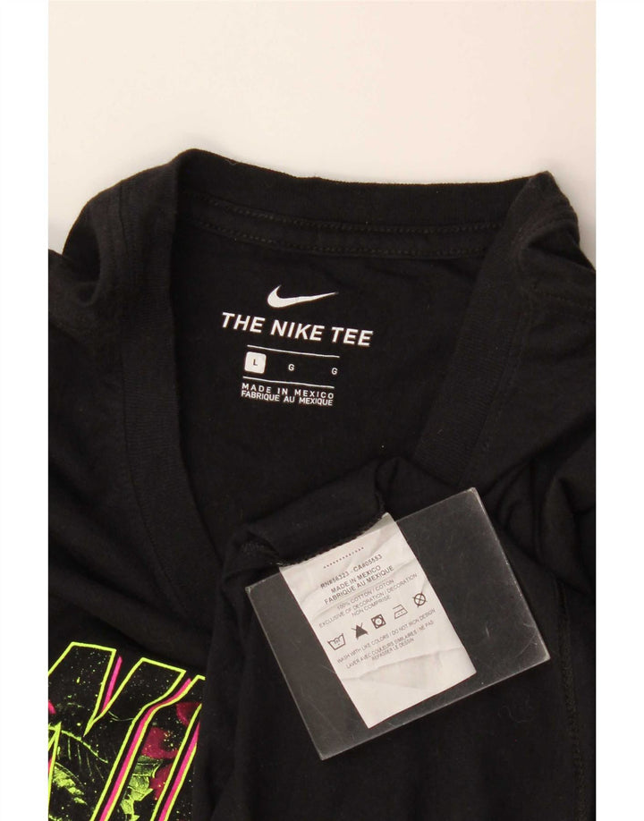 Męski T-shirt z grafiką Nike, duży, czarny, bawełniany