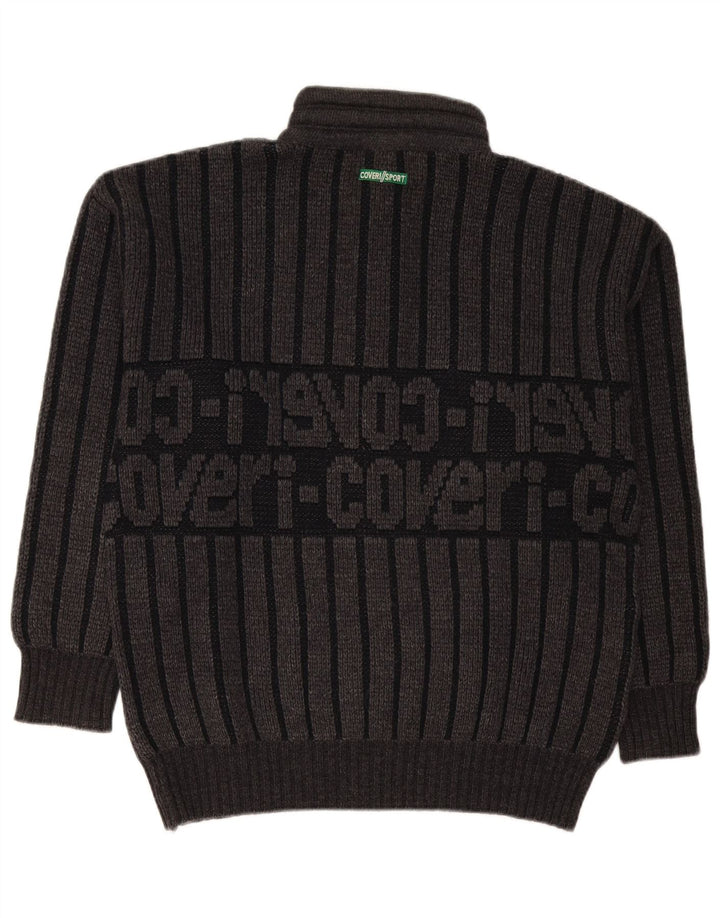 Męski sweter zapinany na guziki Enrico Coveri IT 50 w średnie szare paski
