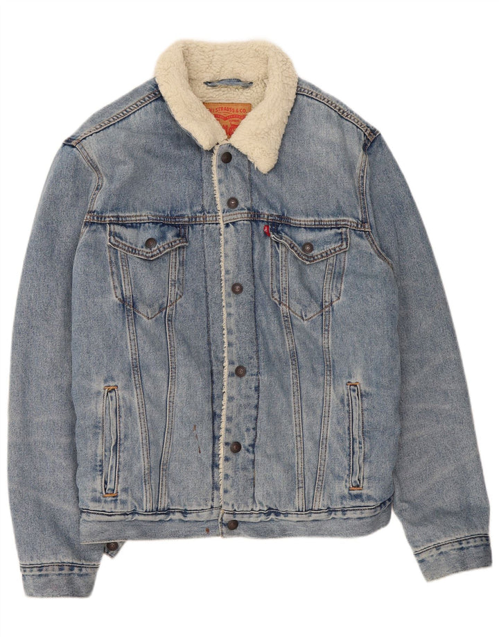 Męska kurtka dżinsowa Levi's Sherpa UK 40, duża niebieska