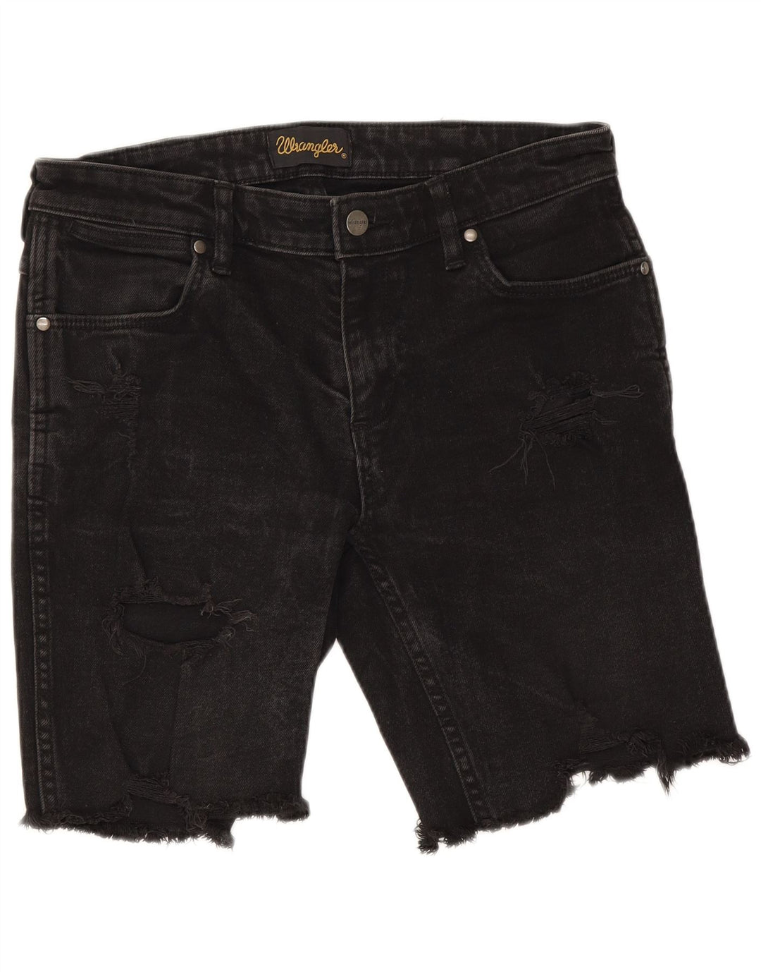 Damskie spodenki jeansowe Wrangler w trudnej sytuacji W30, średnia czarna bawełna