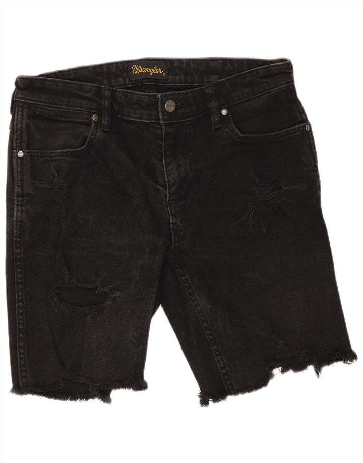 Damskie spodenki jeansowe Wrangler w trudnej sytuacji W30, średnia czarna bawełna