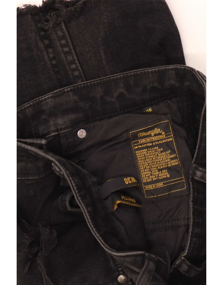 Damskie spodenki jeansowe Wrangler w trudnej sytuacji W30, średnia czarna bawełna