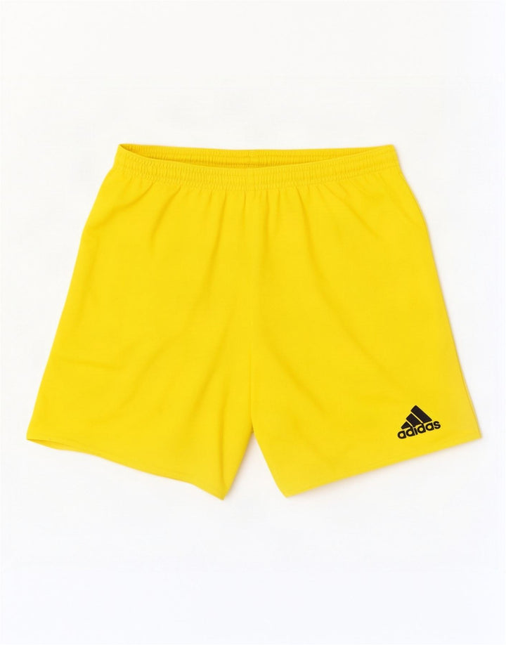 Męskie spodenki sportowe Adidas Climalite, małe, żółte, poliestrowe