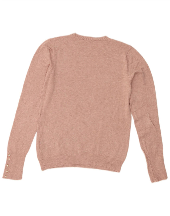 Damski sweter z okrągłym dekoltem Zara UK 12 Średni różowy wiskoza