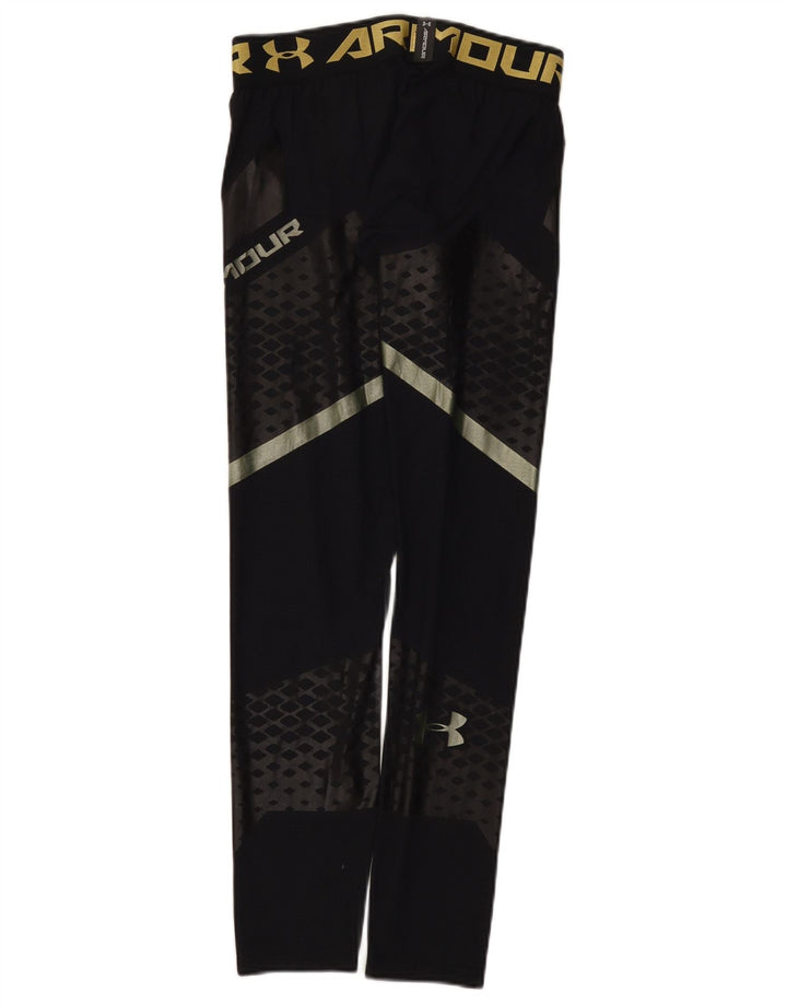 Męskie legginsy Under Armour z grafiką, małe, czarne, z blokami kolorów