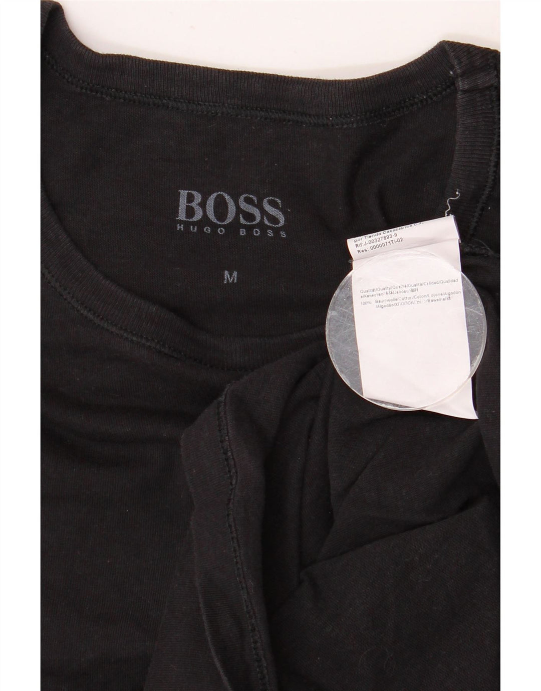 T-shirt męski HUGO BOSS Top, średni czarny, bawełniany