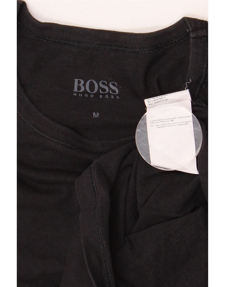 T-shirt męski HUGO BOSS Top, średni czarny, bawełniany