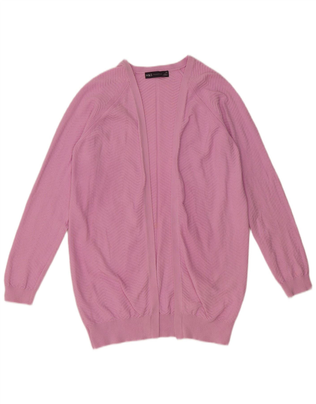 MARKS & SPENCER Damski sweter rozpinany UK 10 Small Pink Chevron