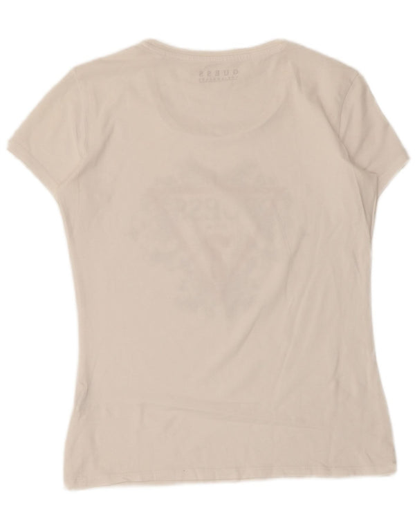 Damska koszulka graficzna Guess Top UK 12 Medium White