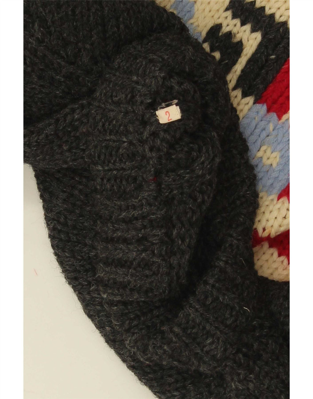 Vintage męski sweter z okrągłym dekoltem, średnio szary, geometryczny
