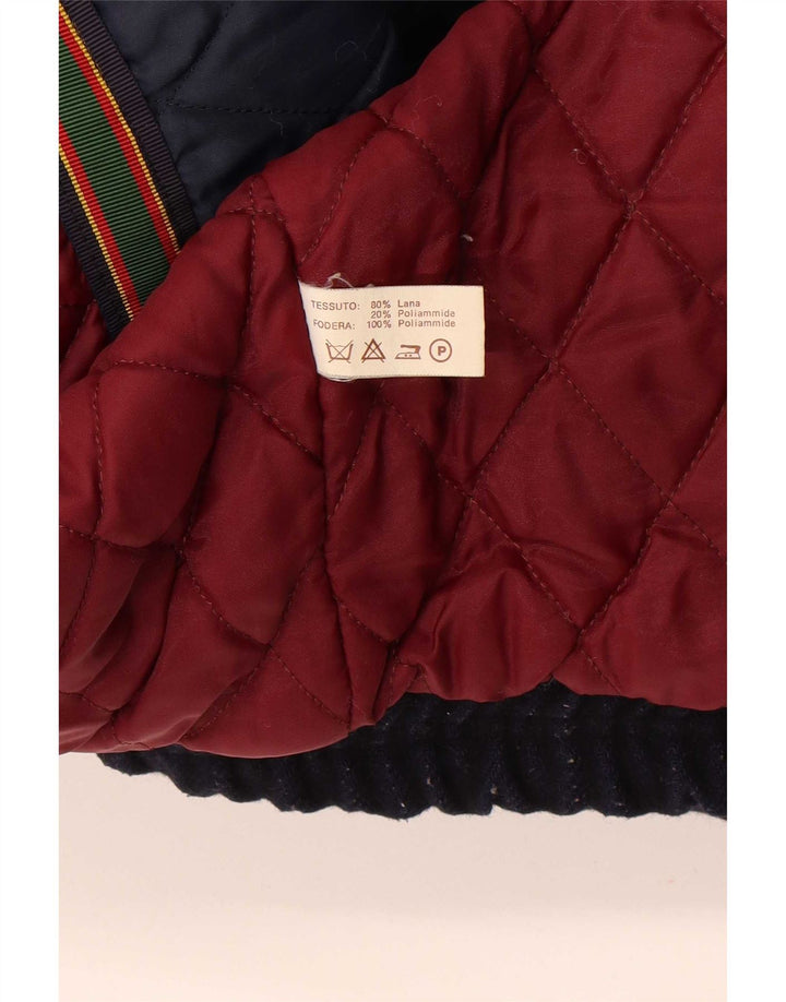 Vintage męska kurtka bomber UK 42 XL granatowa wełna