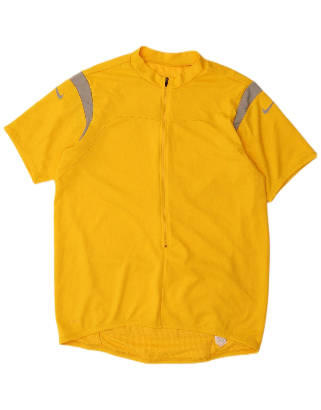 NIKE Mens Fit Dry Short Sleeve Zip Neck Pullover Tracksuit Top 2XL Yellow