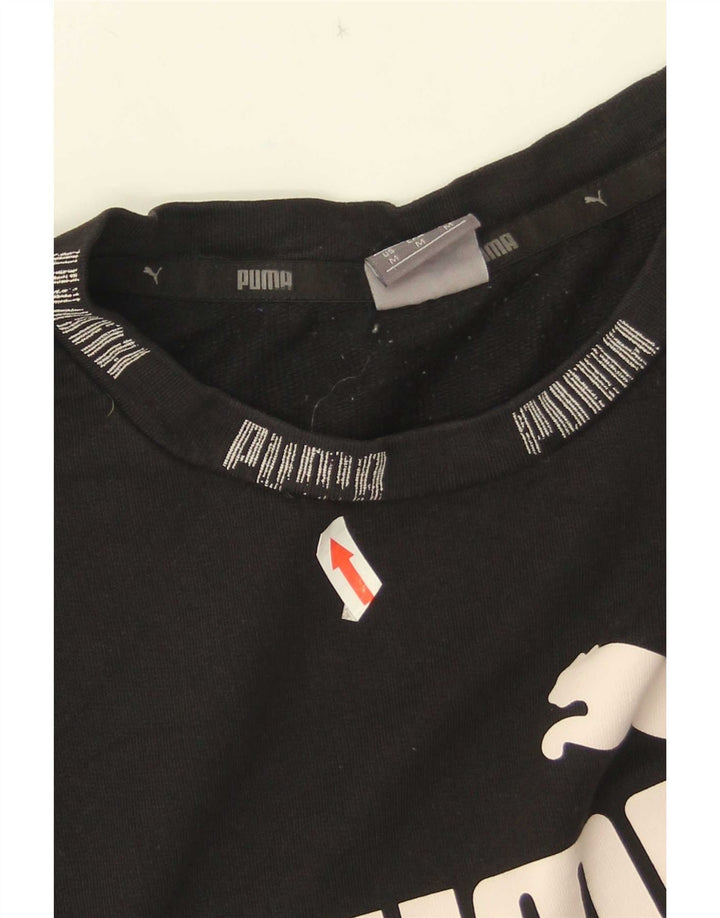Męska koszulka z grafiką Puma, średnia czarna bawełniana