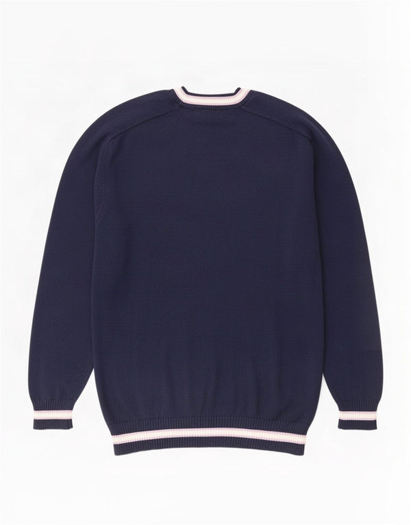 Męski sweter z okrągłym dekoltem Harmont & Blaine 2XL, granatowy, bawełniany w paski